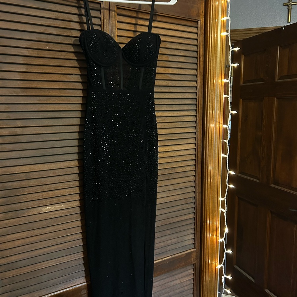 Windsor black corset prom dress Small